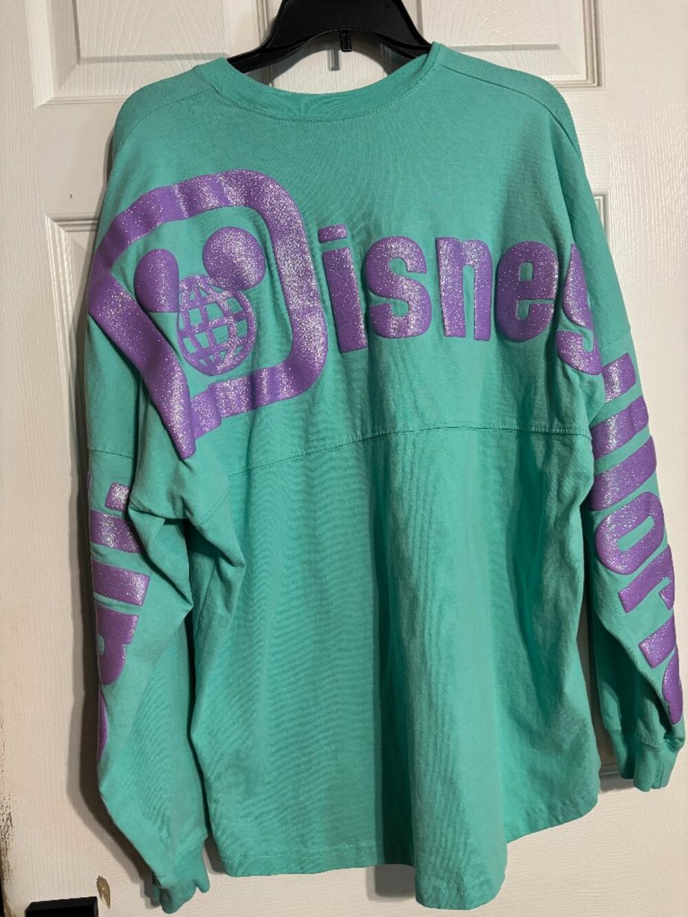 Disney Parks Walt Disney World Teal Purple Glitter Spirit Jersey Size Large
